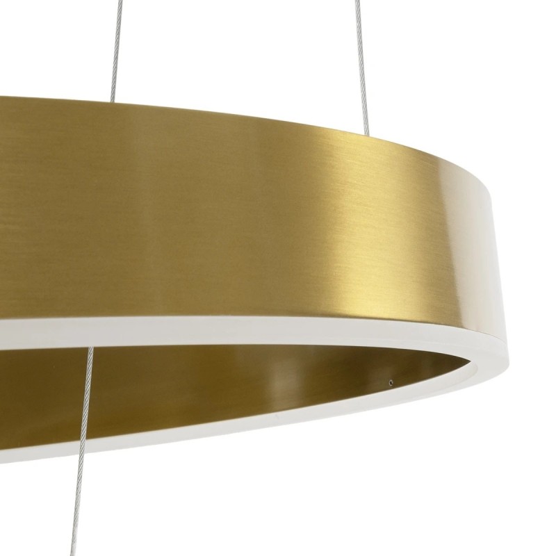 kelvo® VENOM KLV-101-0198 Κρεμαστό Φωτιστικό Οροφής LED 75W 7500lm 120° AC 220-240V IP20 Ρυθμιζόμενο Λευκό CCT με Χειριστήριο από 2700K έως 6000K Dimmable - Lumileds SMD Chip - Χρυσό Πλατίνα - Μ60 x Π60 x Υ40cm - 3 Χρόνια Εγγύηση