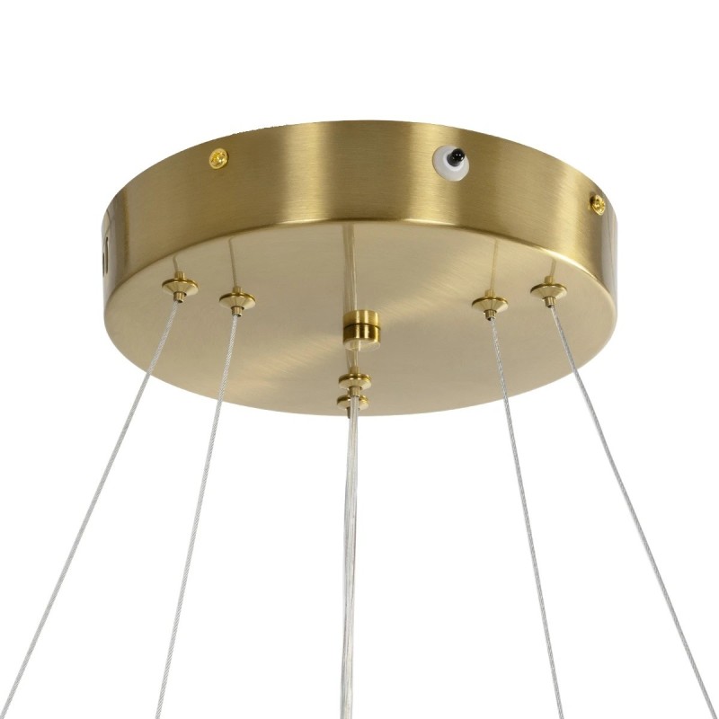 kelvo® VENOM KLV-101-0198 Κρεμαστό Φωτιστικό Οροφής LED 75W 7500lm 120° AC 220-240V IP20 Ρυθμιζόμενο Λευκό CCT με Χειριστήριο από 2700K έως 6000K Dimmable - Lumileds SMD Chip - Χρυσό Πλατίνα - Μ60 x Π60 x Υ40cm - 3 Χρόνια Εγγύηση