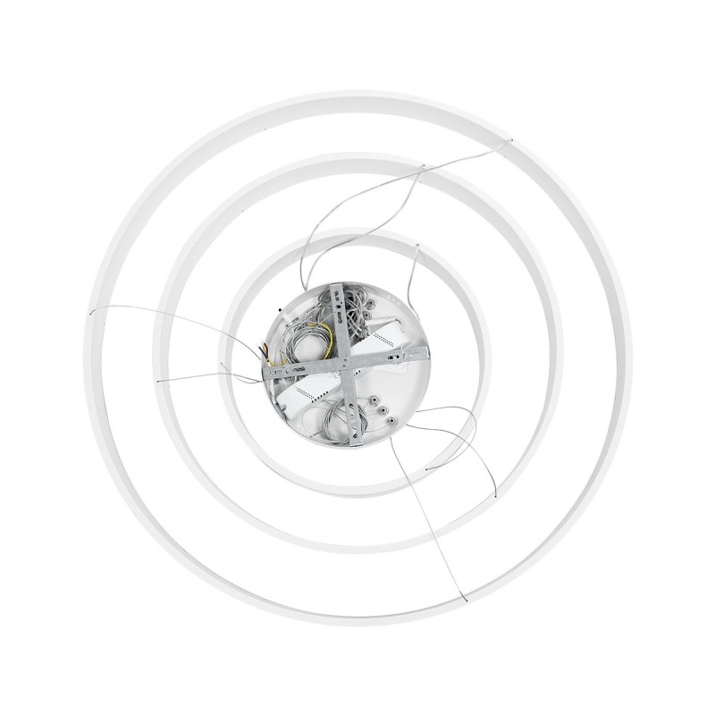 kelvo® VENOM KLV-101-0200 Κρεμαστό Φωτιστικό Οροφής LED 120W 12000lm 120° AC 220-240V IP20 Ρυθμιζόμενο Λευκό CCT με Χειριστήριο από 2700K έως 6000K Dimmable - Lumileds SMD Chip - Λευκό Ματ - Μ80 x Π80 x Υ80cm - 3 Χρόνια Εγγύηση