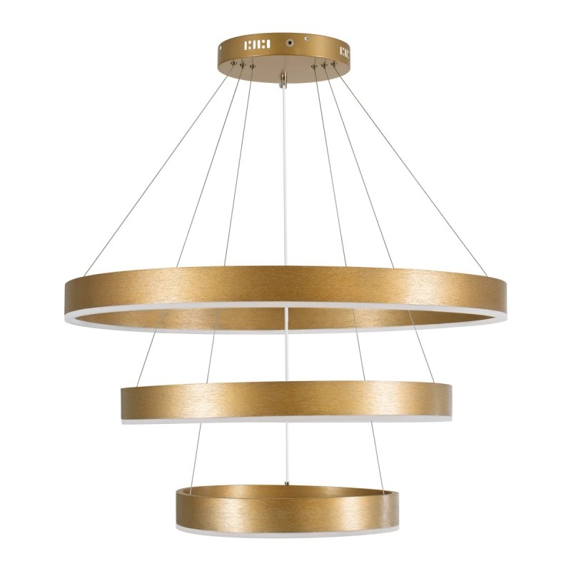 kelvo® VENOM KLV-101-0201 Κρεμαστό Φωτιστικό Οροφής LED 120W 12000lm 120° AC 220-240V IP20 Ρυθμιζόμενο Λευκό CCT με Χειριστήριο από 2700K έως 6000K Dimmable - Lumileds SMD Chip - Χρυσό Πλατίνα - Μ80 x Π80 x Υ80cm - 3 Χρόνια Εγγύηση