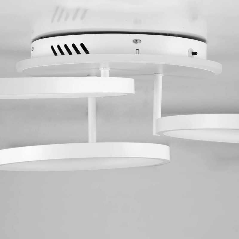 kelvo® NEMESIS KLV-101-0206 Φωτιστικό Οροφής LED 98W 9800lm 360° AC 220-240V IP20 Ρυθμιζόμενο Λευκό CCT με Χειριστήριο από 2700K έως 6000K Dimmable - Lumileds SMD Chip - Λευκό Ματ - Μ89 x Π60 x Υ19cm - 3 Χρόνια Εγγύηση