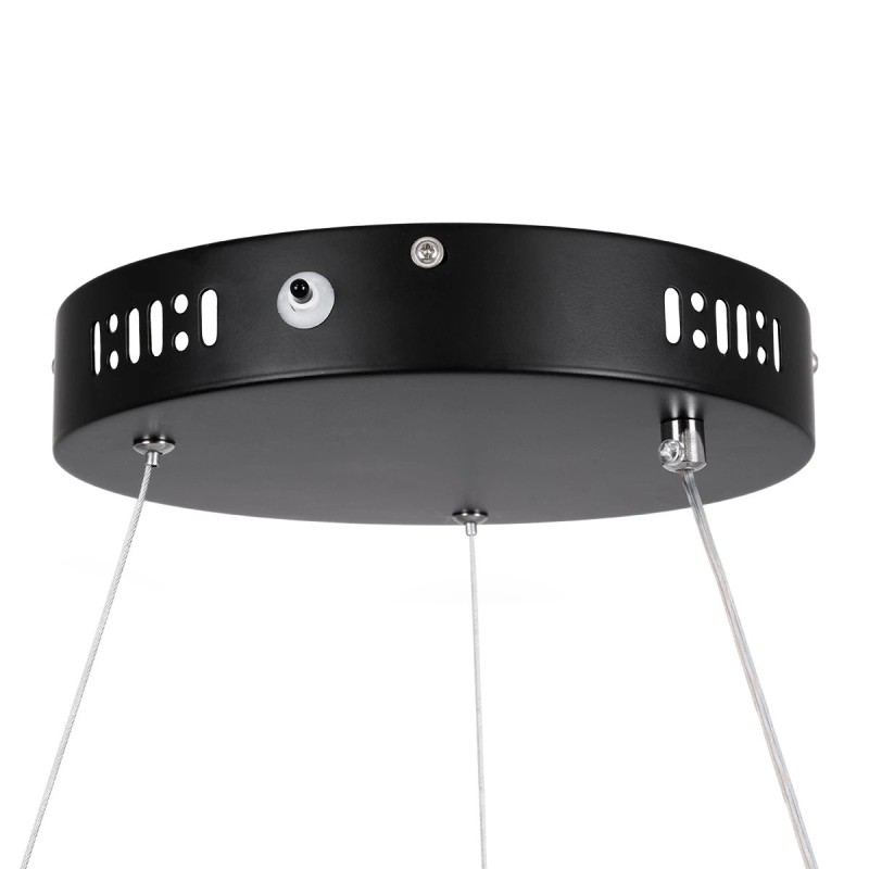 kelvo® NEMESIS KLV-101-0211 Κρεμαστό Φωτιστικό Οροφής LED 67W 6700lm 180° AC 220-240V IP20 Ρυθμιζόμενο Λευκό CCT με Χειριστήριο από 2700K έως 6000K Dimmable - Lumileds SMD Chip - Μαύρο Ματ - Μ80 x Π80 x Υ4cm - 3 Χρόνια Εγγύηση