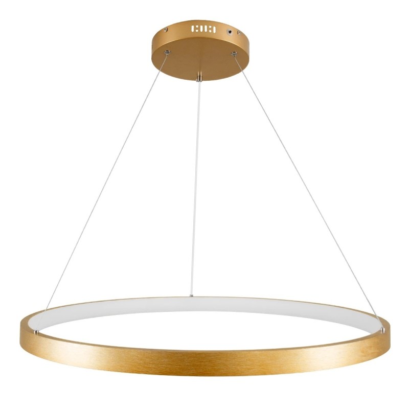 kelvo® NEMESIS KLV-101-0213 Κρεμαστό Φωτιστικό Οροφής LED 67W 6700lm 180° AC 220-240V IP20 Ρυθμιζόμενο Λευκό CCT με Χειριστήριο από 2700K έως 6000K Dimmable - Lumileds SMD Chip - Χρυσό Πλατίνα - Μ80 x Π80 x Υ4cm - 3 Χρόνια Εγγύηση