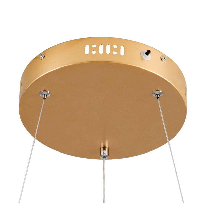 kelvo® NEMESIS KLV-101-0213 Κρεμαστό Φωτιστικό Οροφής LED 67W 6700lm 180° AC 220-240V IP20 Ρυθμιζόμενο Λευκό CCT με Χειριστήριο από 2700K έως 6000K Dimmable - Lumileds SMD Chip - Χρυσό Πλατίνα - Μ80 x Π80 x Υ4cm - 3 Χρόνια Εγγύηση