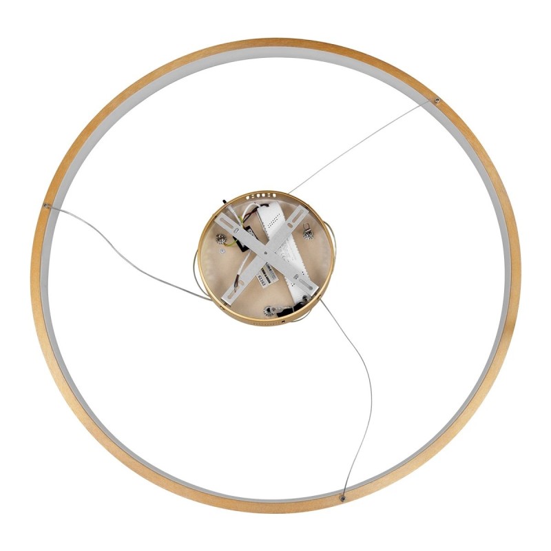 kelvo® NEMESIS KLV-101-0213 Κρεμαστό Φωτιστικό Οροφής LED 67W 6700lm 180° AC 220-240V IP20 Ρυθμιζόμενο Λευκό CCT με Χειριστήριο από 2700K έως 6000K Dimmable - Lumileds SMD Chip - Χρυσό Πλατίνα - Μ80 x Π80 x Υ4cm - 3 Χρόνια Εγγύηση