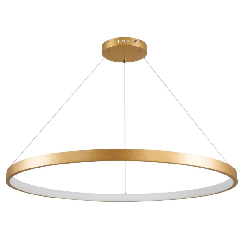 kelvo® NEMESIS KLV-101-0216 Κρεμαστό Φωτιστικό Οροφής LED 75W 7500lm 180° AC 220-240V IP20 Ρυθμιζόμενο Λευκό CCT με Χειριστήριο από 2700K έως 6000K Dimmable - Lumileds SMD Chip - Χρυσό Πλατίνα - Μ100 x Π100 x Υ4cm - 3 Χρόνια Εγγύηση