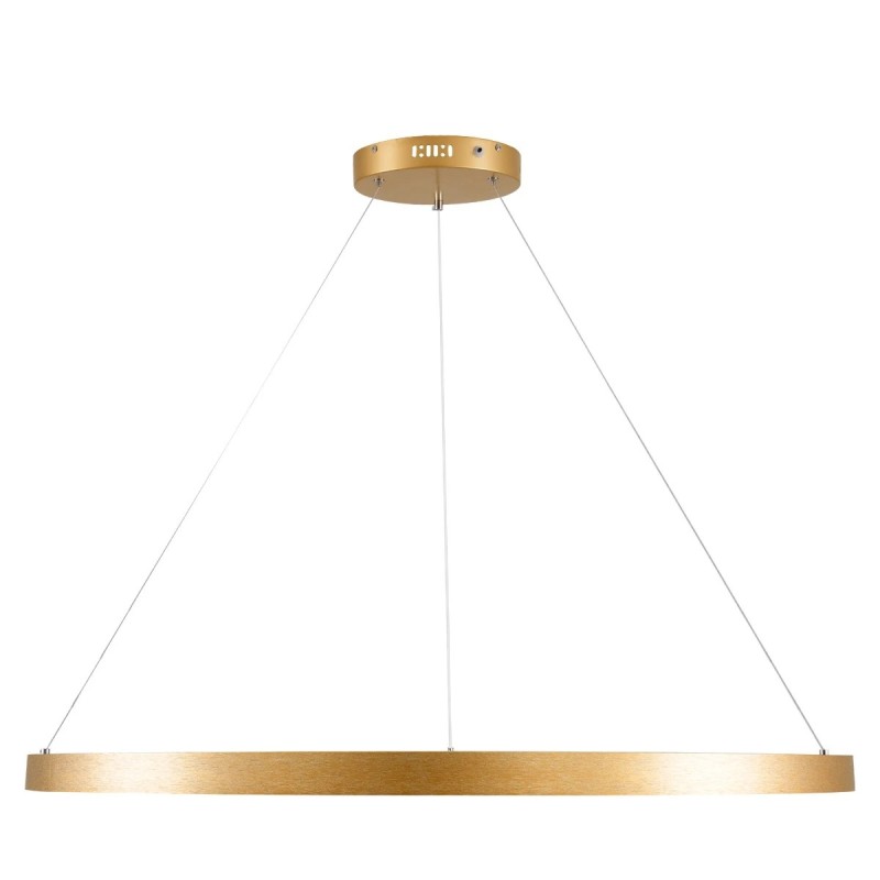 kelvo® NEMESIS KLV-101-0216 Κρεμαστό Φωτιστικό Οροφής LED 75W 7500lm 180° AC 220-240V IP20 Ρυθμιζόμενο Λευκό CCT με Χειριστήριο από 2700K έως 6000K Dimmable - Lumileds SMD Chip - Χρυσό Πλατίνα - Μ100 x Π100 x Υ4cm - 3 Χρόνια Εγγύηση