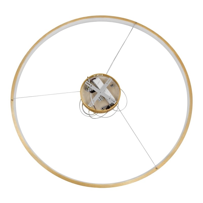 kelvo® NEMESIS KLV-101-0216 Κρεμαστό Φωτιστικό Οροφής LED 75W 7500lm 180° AC 220-240V IP20 Ρυθμιζόμενο Λευκό CCT με Χειριστήριο από 2700K έως 6000K Dimmable - Lumileds SMD Chip - Χρυσό Πλατίνα - Μ100 x Π100 x Υ4cm - 3 Χρόνια Εγγύηση