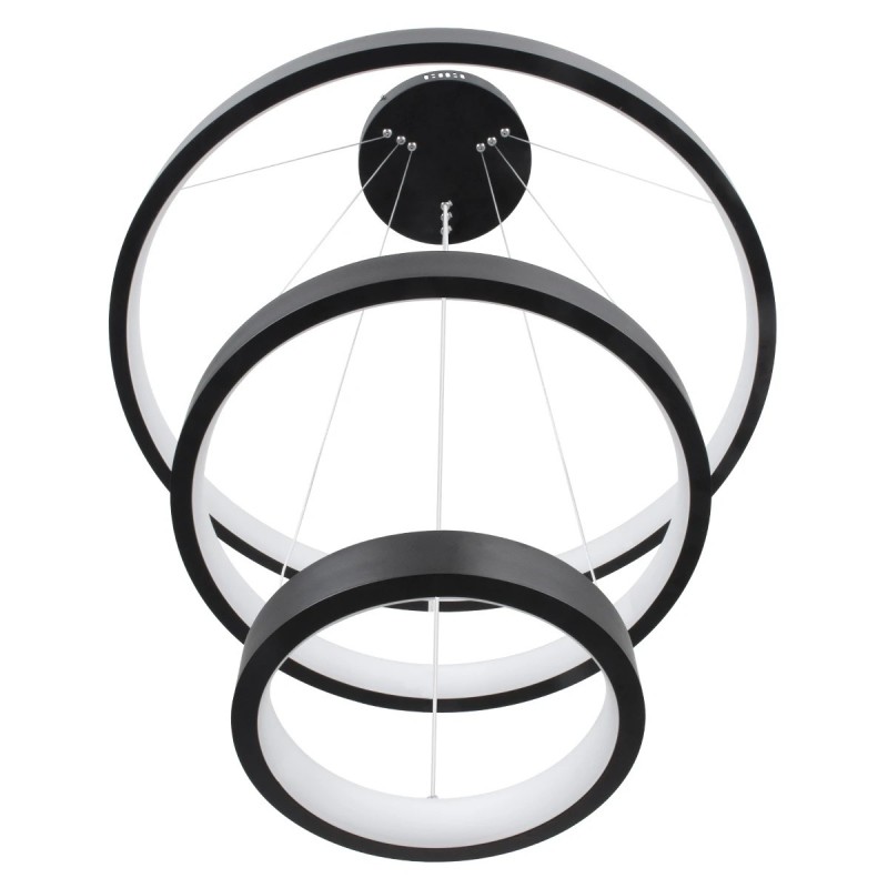 kelvo® NEMESIS KLV-101-0217 Κρεμαστό Φωτιστικό Οροφής LED 100W 10000lm 180° AC 220-240V IP20 Ρυθμιζόμενο Λευκό CCT με Χειριστήριο από 2700K έως 6000K Dimmable - Lumileds SMD Chip - Μαύρο Ματ - Μ60 x Π60 x Υ60cm - 3 Χρόνια Εγγύηση