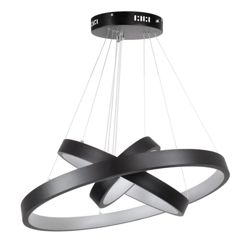 kelvo® NEMESIS KLV-101-0217 Κρεμαστό Φωτιστικό Οροφής LED 100W 10000lm 180° AC 220-240V IP20 Ρυθμιζόμενο Λευκό CCT με Χειριστήριο από 2700K έως 6000K Dimmable - Lumileds SMD Chip - Μαύρο Ματ - Μ60 x Π60 x Υ60cm - 3 Χρόνια Εγγύηση