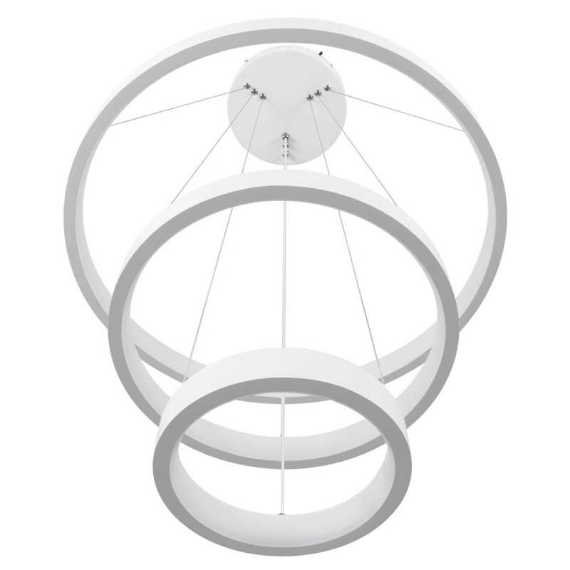 kelvo® NEMESIS KLV-101-0218 Κρεμαστό Φωτιστικό Οροφής LED 100W 10000lm 180° AC 220-240V IP20 Ρυθμιζόμενο Λευκό CCT με Χειριστήριο από 2700K έως 6000K Dimmable - Lumileds SMD Chip - Λευκό Ματ - Μ60 x Π60 x Υ60cm - 3 Χρόνια Εγγύηση