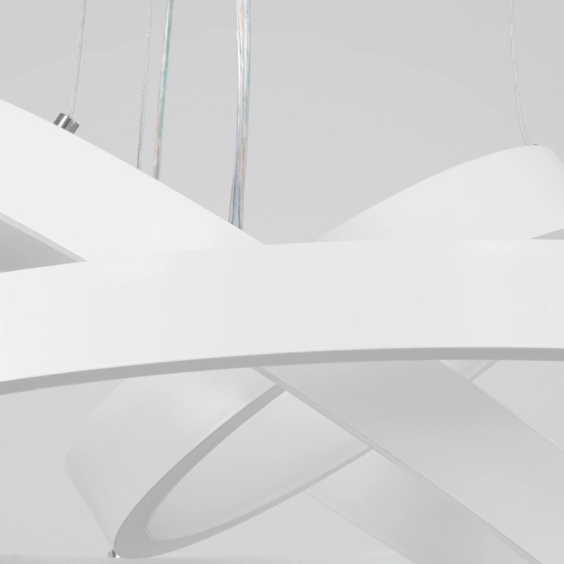 kelvo® NEMESIS KLV-101-0218 Κρεμαστό Φωτιστικό Οροφής LED 100W 10000lm 180° AC 220-240V IP20 Ρυθμιζόμενο Λευκό CCT με Χειριστήριο από 2700K έως 6000K Dimmable - Lumileds SMD Chip - Λευκό Ματ - Μ60 x Π60 x Υ60cm - 3 Χρόνια Εγγύηση