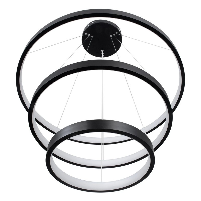 kelvo® NEMESIS KLV-101-0220 Κρεμαστό Φωτιστικό Οροφής LED 120W 12000lm 180° AC 220-240V IP20 Ρυθμιζόμενο Λευκό CCT με Χειριστήριο από 2700K έως 6000K Dimmable - Lumileds SMD Chip - Μαύρο Ματ - Μ80 x Π80 x Υ80cm - 3 Χρόνια Εγγύηση