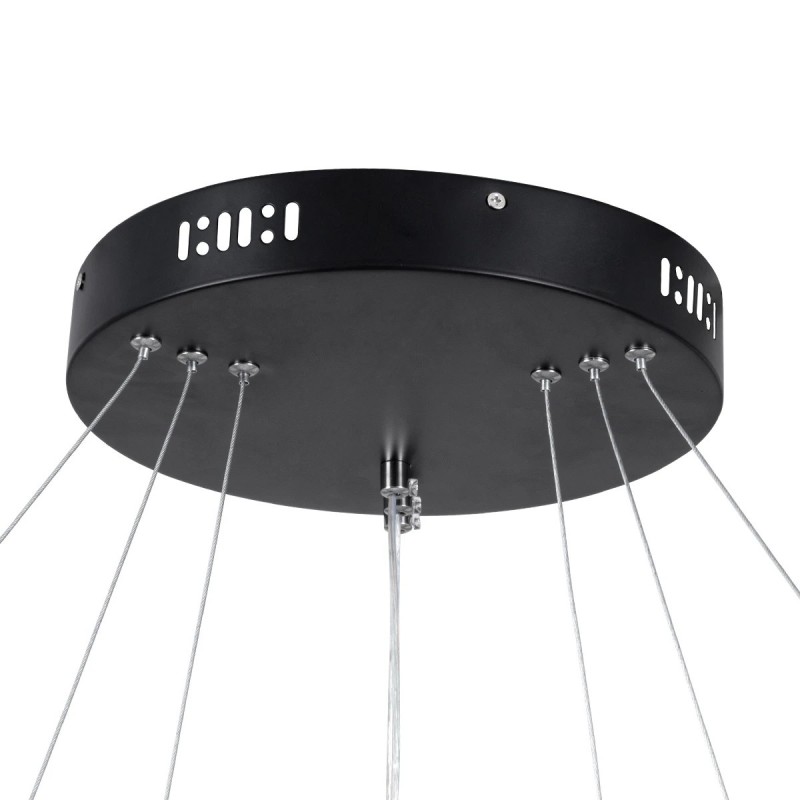 kelvo® NEMESIS KLV-101-0220 Κρεμαστό Φωτιστικό Οροφής LED 120W 12000lm 180° AC 220-240V IP20 Ρυθμιζόμενο Λευκό CCT με Χειριστήριο από 2700K έως 6000K Dimmable - Lumileds SMD Chip - Μαύρο Ματ - Μ80 x Π80 x Υ80cm - 3 Χρόνια Εγγύηση