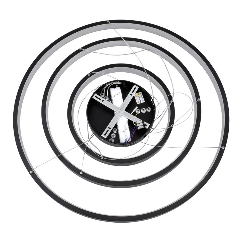 kelvo® NEMESIS KLV-101-0220 Κρεμαστό Φωτιστικό Οροφής LED 120W 12000lm 180° AC 220-240V IP20 Ρυθμιζόμενο Λευκό CCT με Χειριστήριο από 2700K έως 6000K Dimmable - Lumileds SMD Chip - Μαύρο Ματ - Μ80 x Π80 x Υ80cm - 3 Χρόνια Εγγύηση