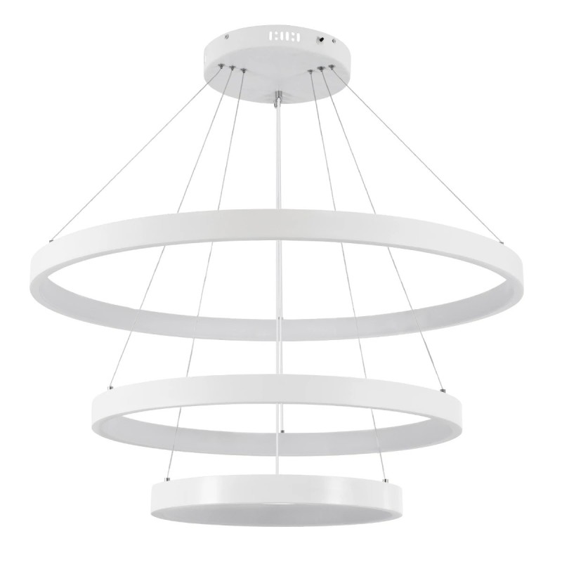 kelvo® NEMESIS KLV-101-0221 Κρεμαστό Φωτιστικό Οροφής LED 120W 12000lm 180° AC 220-240V IP20 Ρυθμιζόμενο Λευκό CCT με Χειριστήριο από 2700K έως 6000K Dimmable - Lumileds SMD Chip - Λευκό Ματ - Μ80 x Π80 x Υ80cm - 3 Χρόνια Εγγύηση