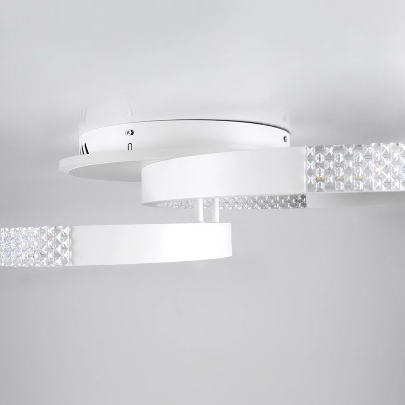 kelvo® DIAMOND KLV-101-0224 Φωτιστικό Οροφής LED 67W 6700lm 360° AC 220-240V IP20 Ρυθμιζόμενο Λευκό CCT με Χειριστήριο από 2700K έως 6000K Dimmable - Lumileds SMD Chip - Λευκό Ματ - Μ60 x Π40 x Υ14cm - 3 Χρόνια Εγγύηση