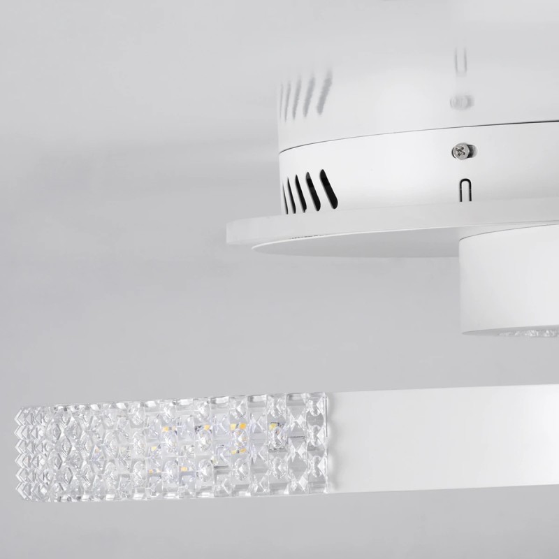 kelvo® DIAMOND KLV-101-0224 Φωτιστικό Οροφής LED 67W 6700lm 360° AC 220-240V IP20 Ρυθμιζόμενο Λευκό CCT με Χειριστήριο από 2700K έως 6000K Dimmable - Lumileds SMD Chip - Λευκό Ματ - Μ60 x Π40 x Υ14cm - 3 Χρόνια Εγγύηση