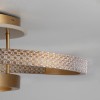 kelvo® DIAMOND KLV-101-0228 Φωτιστικό Οροφής LED 100W 10000lm 360° AC 220-240V IP20 Ρυθμιζόμενο Λευκό CCT με Χειριστήριο από 2700K έως 6000K Dimmable - Lumileds SMD Chip - Χρυσό Πλατίνα - Μ80 x Π50 x Υ20cm - 3 Χρόνια Εγγύηση