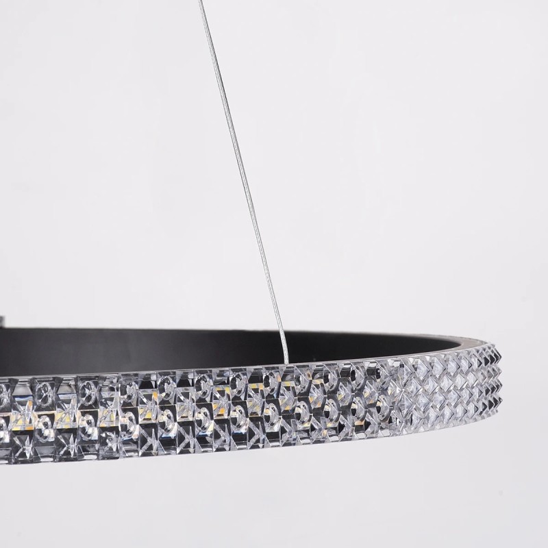 kelvo® DIAMOND KLV-101-0229 Κρεμαστό Φωτιστικό Οροφής LED 45W 4500lm 180° AC 220-240V IP20 Ρυθμιζόμενο Λευκό CCT με Χειριστήριο από 2700K έως 6000K Dimmable - Lumileds SMD Chip - Μαύρο Ματ - Μ60 x Π60 x Υ3cm - 3 Χρόνια Εγγύηση