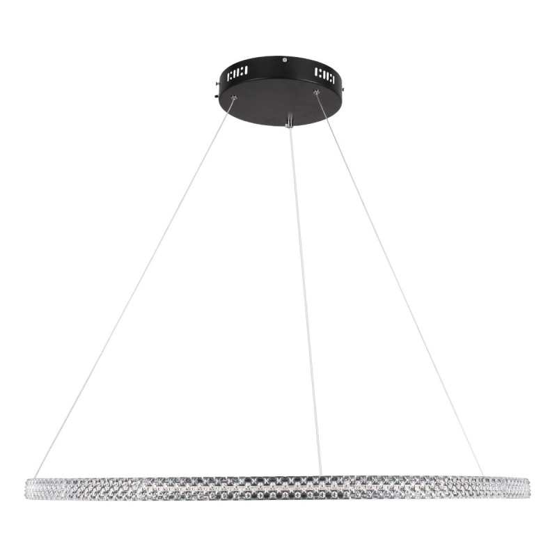 kelvo® DIAMOND KLV-101-0231 Κρεμαστό Φωτιστικό Οροφής LED 67W 6700lm 180° AC 220-240V IP20 Ρυθμιζόμενο Λευκό CCT με Χειριστήριο από 2700K έως 6000K Dimmable - Lumileds SMD Chip - Μαύρο Ματ - Μ80 x Π80 x Υ3cm - 3 Χρόνια Εγγύηση