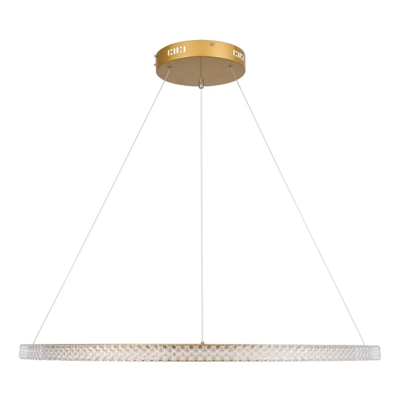 kelvo® DIAMOND KLV-101-0232 Κρεμαστό Φωτιστικό Οροφής LED 67W 6700lm 180° AC 220-240V IP20 Ρυθμιζόμενο Λευκό CCT με Χειριστήριο από 2700K έως 6000K Dimmable - Lumileds SMD Chip - Χρυσό Πλατίνα - Μ80 x Π80 x Υ3cm - 3 Χρόνια Εγγύηση