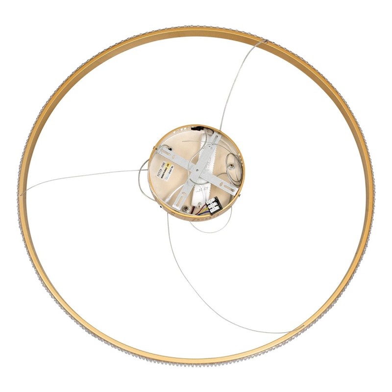 kelvo® DIAMOND KLV-101-0232 Κρεμαστό Φωτιστικό Οροφής LED 67W 6700lm 180° AC 220-240V IP20 Ρυθμιζόμενο Λευκό CCT με Χειριστήριο από 2700K έως 6000K Dimmable - Lumileds SMD Chip - Χρυσό Πλατίνα - Μ80 x Π80 x Υ3cm - 3 Χρόνια Εγγύηση