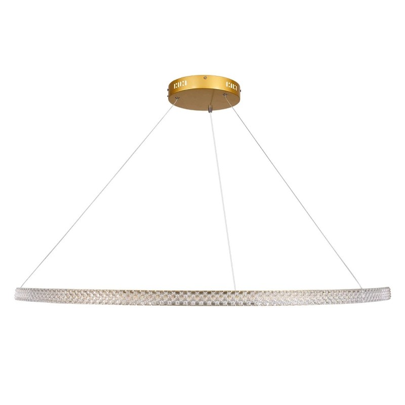 kelvo® DIAMOND KLV-101-0234 Κρεμαστό Φωτιστικό Οροφής LED 75W 7500lm 180° AC 220-240V IP20 Ρυθμιζόμενο Λευκό CCT με Χειριστήριο από 2700K έως 6000K Dimmable - Lumileds SMD Chip - Χρυσό Πλατίνα - Μ100 x Π100 x Υ3cm - 3 Χρόνια Εγγύηση