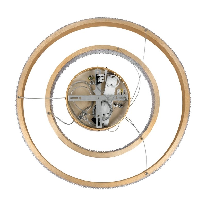 kelvo® DIAMOND KLV-101-0236 Κρεμαστό Φωτιστικό Οροφής LED 75W 7500lm 360° AC 220-240V IP20 Ρυθμιζόμενο Λευκό CCT με Χειριστήριο από 2700K έως 6000K Dimmable - Lumileds SMD Chip - Χρυσό Πλατίνα - Μ60 x Π60 x Υ40cm - 3 Χρόνια Εγγύηση