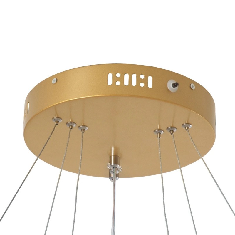 kelvo® DIAMOND KLV-101-0238 Κρεμαστό Φωτιστικό Οροφής LED 100W 10000lm 180° AC 220-240V IP20 Ρυθμιζόμενο Λευκό CCT με Χειριστήριο από 2700K έως 6000K Dimmable - Lumileds SMD Chip - Χρυσό Πλατίνα - Μ60 x Π60 x Υ60cm - 3 Χρόνια Εγγύηση