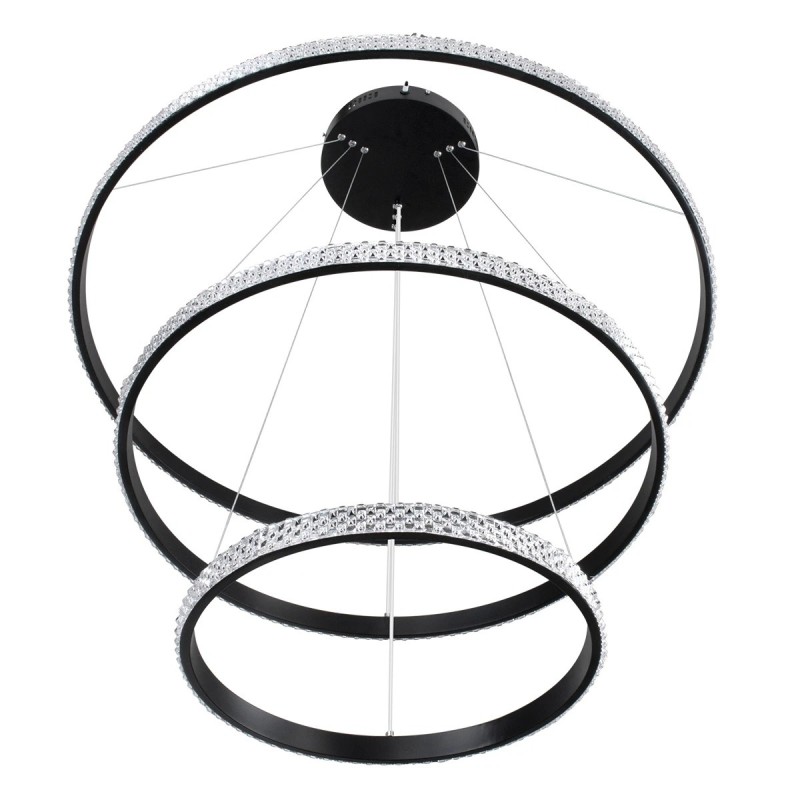 kelvo® DIAMOND KLV-101-0239 Κρεμαστό Φωτιστικό Οροφής LED 120W 12000lm 180° AC 220-240V IP20 Ρυθμιζόμενο Λευκό CCT με Χειριστήριο από 2700K έως 6000K Dimmable - Lumileds SMD Chip - Μαύρο Ματ - Μ80 x Π80 x Υ80cm - 3 Χρόνια Εγγύηση