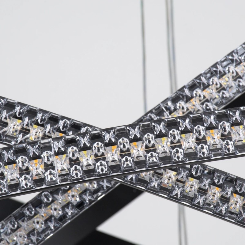 kelvo® DIAMOND KLV-101-0241 Κρεμαστό Φωτιστικό Οροφής LED 150W 15000lm 180° AC 220-240V IP20 Ρυθμιζόμενο Λευκό CCT με Χειριστήριο από 2700K έως 6000K Dimmable - Lumileds SMD Chip - Μαύρο Ματ - Μ100 x Π100 x Υ100cm - 3 Χρόνια Εγγύηση