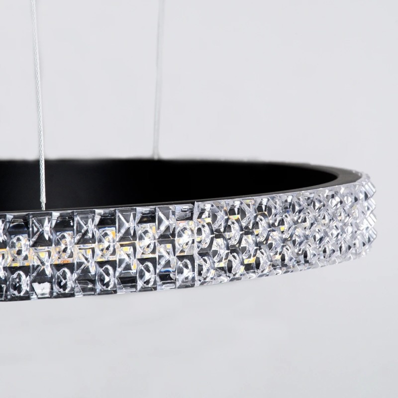 kelvo® DIAMOND KLV-101-0243 Κρεμαστό Φωτιστικό Οροφής LED 100W 10000lm 180° AC 220-240V IP20 Ρυθμιζόμενο Λευκό CCT με Χειριστήριο από 2700K έως 6000K Dimmable - Lumileds SMD Chip - Μαύρο Ματ - Μ110 x Π110 x Υ60cm - 3 Χρόνια Εγγύηση