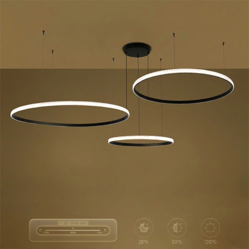 kelvo® DIAMOND KLV-101-0245 Κρεμαστό Φωτιστικό Οροφής LED 150W 15000lm 180° AC 220-240V IP20 Ρυθμιζόμενο Λευκό CCT με Χειριστήριο από 2700K έως 6000K Dimmable - Lumileds SMD Chip - Μαύρο Ματ - Μ170 x Π170 x Υ60cm - 3 Χρόνια Εγγύηση