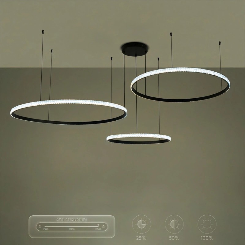 kelvo® DIAMOND KLV-101-0245 Κρεμαστό Φωτιστικό Οροφής LED 150W 15000lm 180° AC 220-240V IP20 Ρυθμιζόμενο Λευκό CCT με Χειριστήριο από 2700K έως 6000K Dimmable - Lumileds SMD Chip - Μαύρο Ματ - Μ170 x Π170 x Υ60cm - 3 Χρόνια Εγγύηση