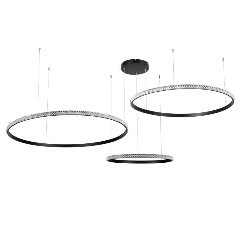 kelvo® DIAMOND KLV-101-0245 Κρεμαστό Φωτιστικό Οροφής LED 150W 15000lm 180° AC 220-240V IP20 Ρυθμιζόμενο Λευκό CCT με Χειριστήριο από 2700K έως 6000K Dimmable - Lumileds SMD Chip - Μαύρο Ματ - Μ170 x Π170 x Υ60cm - 3 Χρόνια Εγγύηση