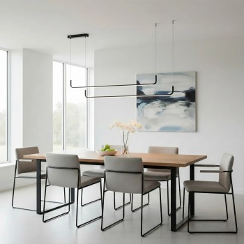 kelvo® LINARIA KLV-101-0258 Κρεμαστό Φωτιστικό Οροφής LED 72W 7200lm 180° AC 220-240V IP20 Ρυθμιζόμενο Λευκό CCT με Χειριστήριο από 2700K έως 6000K Dimmable - Lumileds SMD Chip - Μαύρο Ματ - Μ130 x Π4 x Υ25cm - 3 Χρόνια Εγγύηση