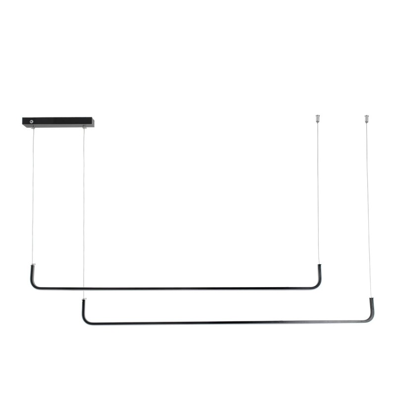 kelvo® LINARIA KLV-101-0258 Κρεμαστό Φωτιστικό Οροφής LED 72W 7200lm 180° AC 220-240V IP20 Ρυθμιζόμενο Λευκό CCT με Χειριστήριο από 2700K έως 6000K Dimmable - Lumileds SMD Chip - Μαύρο Ματ - Μ130 x Π4 x Υ25cm - 3 Χρόνια Εγγύηση