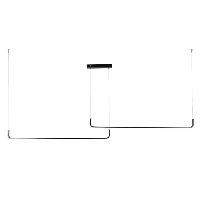 kelvo® LINARIA KLV-101-0258 Κρεμαστό Φωτιστικό Οροφής LED 72W 7200lm 180° AC 220-240V IP20 Ρυθμιζόμενο Λευκό CCT με Χειριστήριο από 2700K έως 6000K Dimmable - Lumileds SMD Chip - Μαύρο Ματ - Μ130 x Π4 x Υ25cm - 3 Χρόνια Εγγύηση