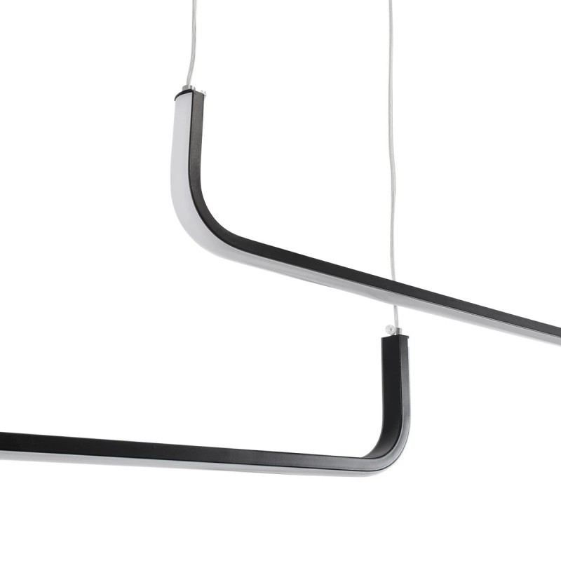 kelvo® LINARIA KLV-101-0258 Κρεμαστό Φωτιστικό Οροφής LED 72W 7200lm 180° AC 220-240V IP20 Ρυθμιζόμενο Λευκό CCT με Χειριστήριο από 2700K έως 6000K Dimmable - Lumileds SMD Chip - Μαύρο Ματ - Μ130 x Π4 x Υ25cm - 3 Χρόνια Εγγύηση