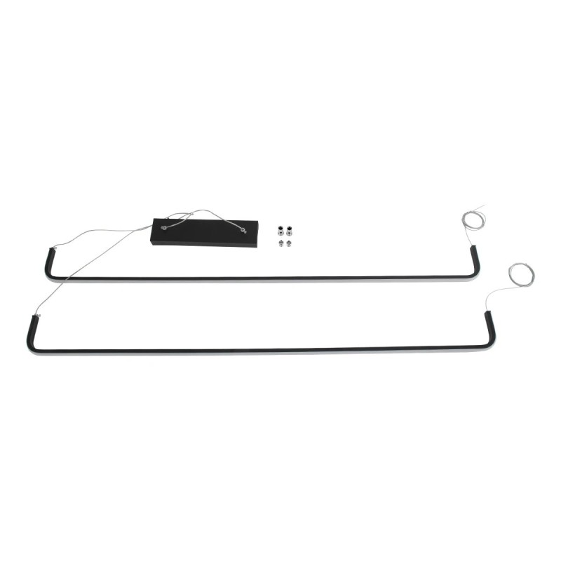 kelvo® LINARIA KLV-101-0258 Κρεμαστό Φωτιστικό Οροφής LED 72W 7200lm 180° AC 220-240V IP20 Ρυθμιζόμενο Λευκό CCT με Χειριστήριο από 2700K έως 6000K Dimmable - Lumileds SMD Chip - Μαύρο Ματ - Μ130 x Π4 x Υ25cm - 3 Χρόνια Εγγύηση