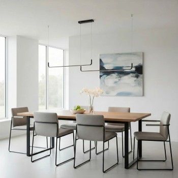 kelvo® LINARIA KLV-101-0258-V2 Κρεμαστό Φωτιστικό Οροφής LED 72W 7200lm 180° AC 220-240V IP20 Ρυθμιζόμενο Λευκό CCT με Χειριστήριο από 2700K έως 6000K Dimmable - Lumileds SMD Chip - Μαύρο Ματ - Μ220 x Π4 x Υ25cm - 3 Χρόνια Εγγύηση