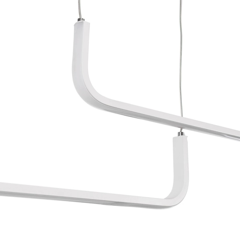 kelvo® LINARIA KLV-101-0259 Κρεμαστό Φωτιστικό Οροφής LED 72W 7200lm 180° AC 220-240V IP20 Ρυθμιζόμενο Λευκό CCT με Χειριστήριο από 2700K έως 6000K Dimmable - Lumileds SMD Chip - Λευκό Ματ - Μ130 x Π4 x Υ25cm - 3 Χρόνια Εγγύηση