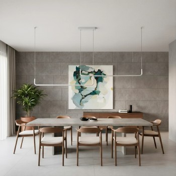 kelvo® LINARIA KLV-101-0259-V2 Κρεμαστό Φωτιστικό Οροφής LED 72W 7200lm 180° AC 220-240V IP20 Ρυθμιζόμενο Λευκό CCT με Χειριστήριο από 2700K έως 6000K Dimmable - Lumileds SMD Chip - Λευκό Ματ - Μ220 x Π4 x Υ25cm - 3 Χρόνια Εγγύηση