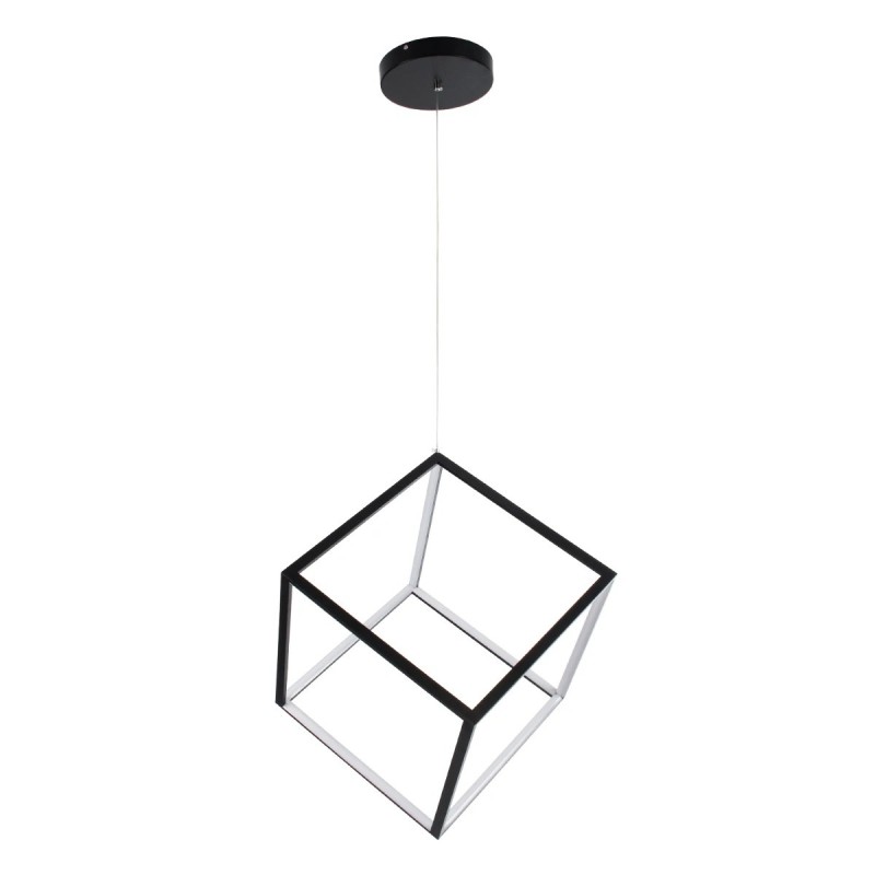 kelvo® KIBOO KLV-101-0261 Κρεμαστό Φωτιστικό Οροφής LED 36W 3600lm 360° AC 220-240V IP20 Ρυθμιζόμενο Λευκό CCT με Χειριστήριο από 2700K έως 6000K Dimmable - Lumileds SMD Chip - Μαύρο Ματ - Μ40 x Π40 x Υ40cm - 3 Χρόνια Εγγύηση