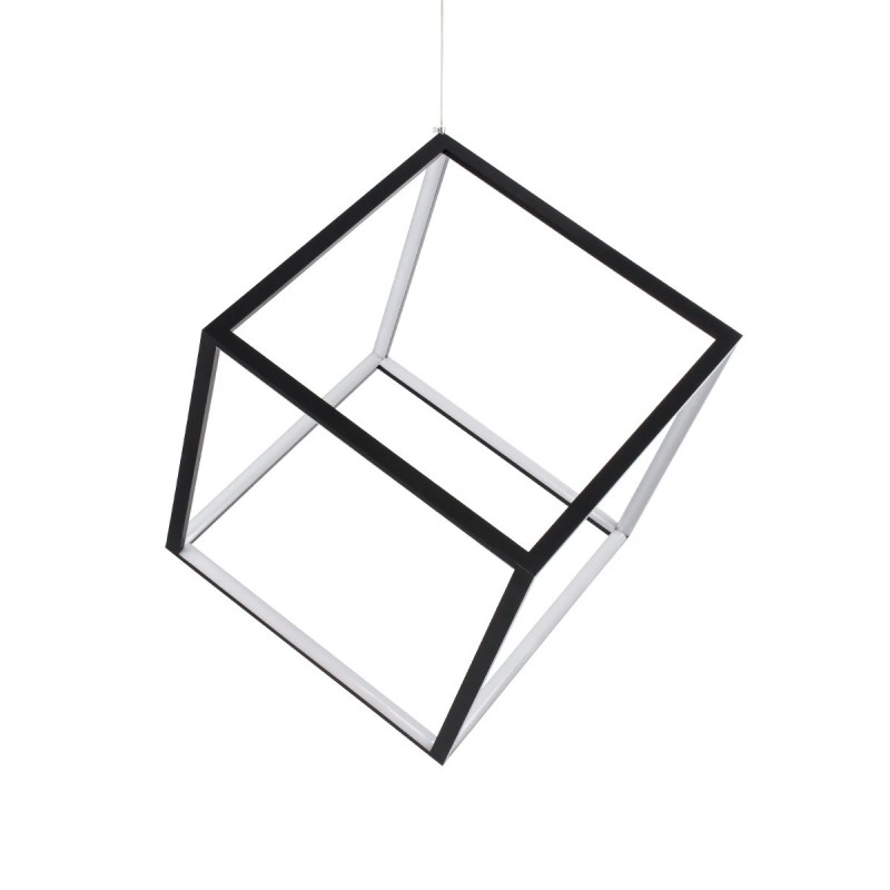 kelvo® KIBOO KLV-101-0261 Κρεμαστό Φωτιστικό Οροφής LED 36W 3600lm 360° AC 220-240V IP20 Ρυθμιζόμενο Λευκό CCT με Χειριστήριο από 2700K έως 6000K Dimmable - Lumileds SMD Chip - Μαύρο Ματ - Μ40 x Π40 x Υ40cm - 3 Χρόνια Εγγύηση