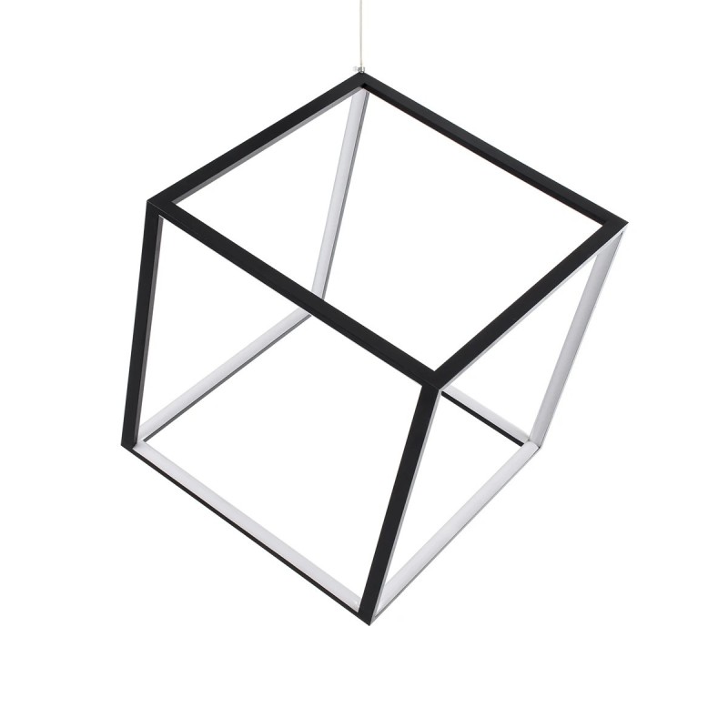 kelvo® KIBOO KLV-101-0261 Κρεμαστό Φωτιστικό Οροφής LED 36W 3600lm 360° AC 220-240V IP20 Ρυθμιζόμενο Λευκό CCT με Χειριστήριο από 2700K έως 6000K Dimmable - Lumileds SMD Chip - Μαύρο Ματ - Μ40 x Π40 x Υ40cm - 3 Χρόνια Εγγύηση