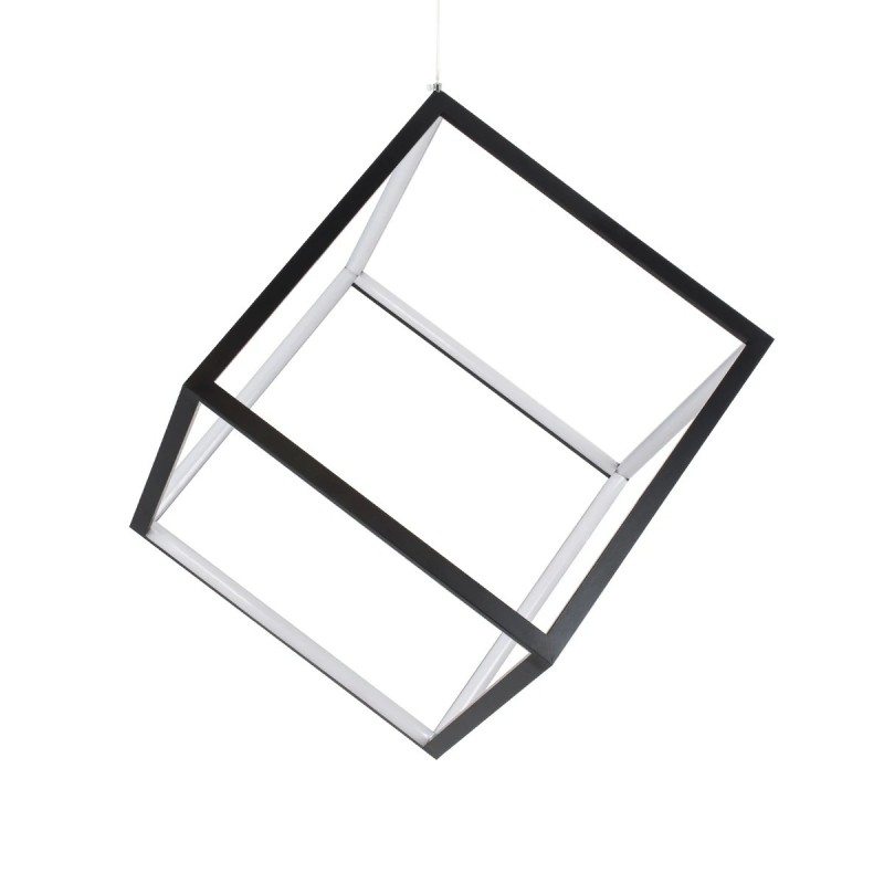 kelvo® KIBOO KLV-101-0261 Κρεμαστό Φωτιστικό Οροφής LED 36W 3600lm 360° AC 220-240V IP20 Ρυθμιζόμενο Λευκό CCT με Χειριστήριο από 2700K έως 6000K Dimmable - Lumileds SMD Chip - Μαύρο Ματ - Μ40 x Π40 x Υ40cm - 3 Χρόνια Εγγύηση