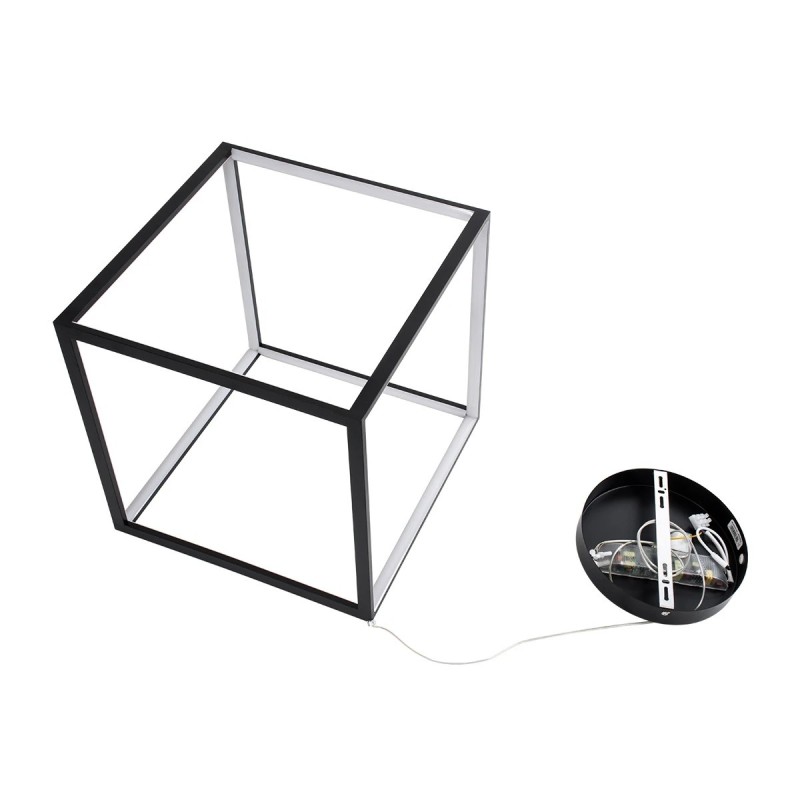 kelvo® KIBOO KLV-101-0261 Κρεμαστό Φωτιστικό Οροφής LED 36W 3600lm 360° AC 220-240V IP20 Ρυθμιζόμενο Λευκό CCT με Χειριστήριο από 2700K έως 6000K Dimmable - Lumileds SMD Chip - Μαύρο Ματ - Μ40 x Π40 x Υ40cm - 3 Χρόνια Εγγύηση