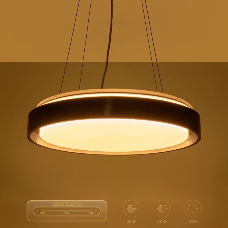 kelvo® BARCHETTA KLV-101-0265 Κρεμαστό Φωτιστικό Οροφής LED 72W 7200lm 120° AC 220-240V IP20 Ρυθμιζόμενο Λευκό CCT με Χειριστήριο από 2700K έως 6000K Dimmable - Lumileds SMD Chip - Μαύρο Ματ - Μ48 x Π48 x Υ8.2cm - 3 Χρόνια Εγγύηση